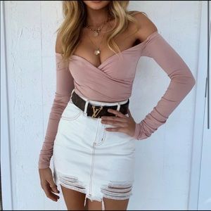 Tiger Mist Amsterdam Long Sleeve Wrap Crop Top